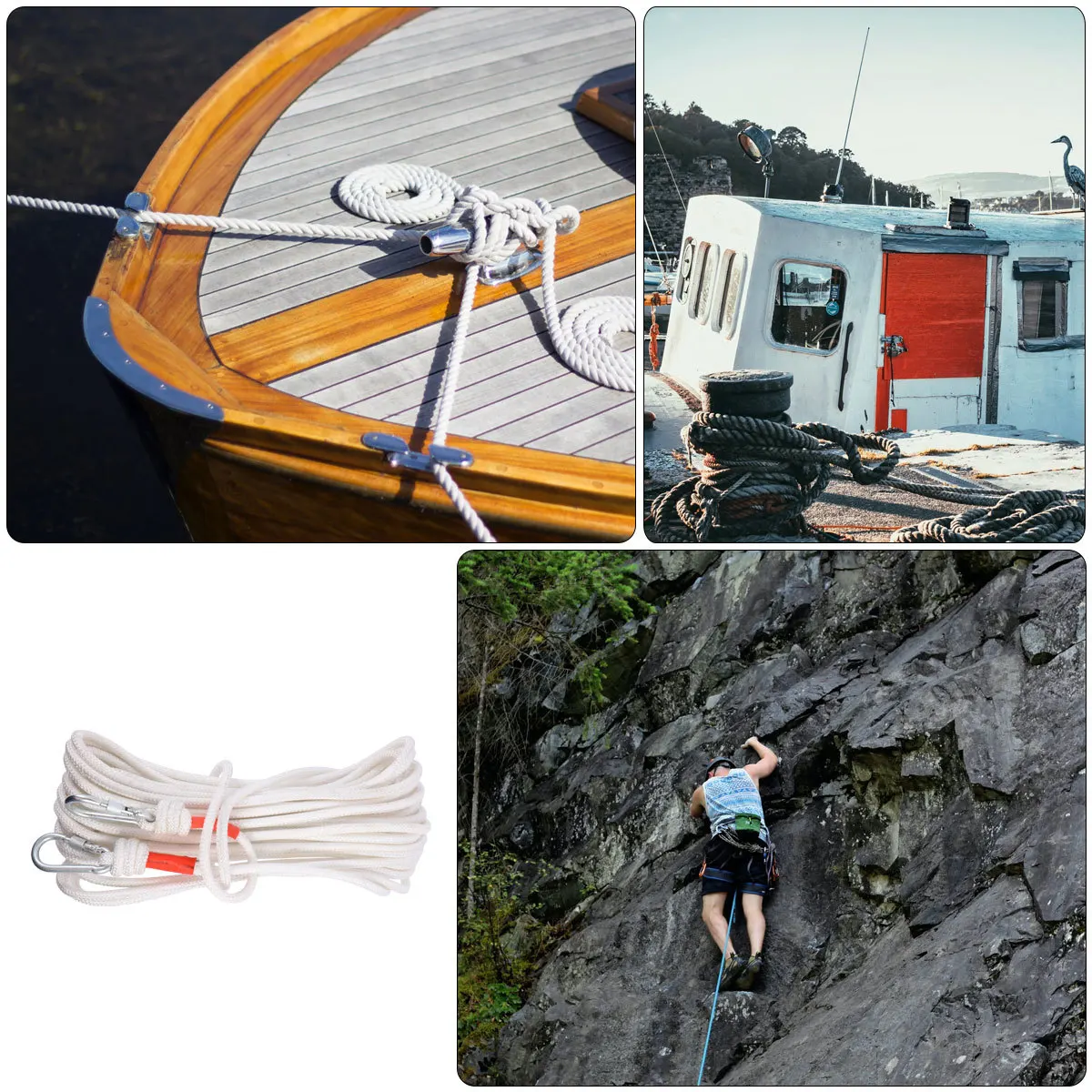 

Climbing Rope High Strength Waterproof Polypropylene Core Survival Gear For Mountaineering Rock Climbing