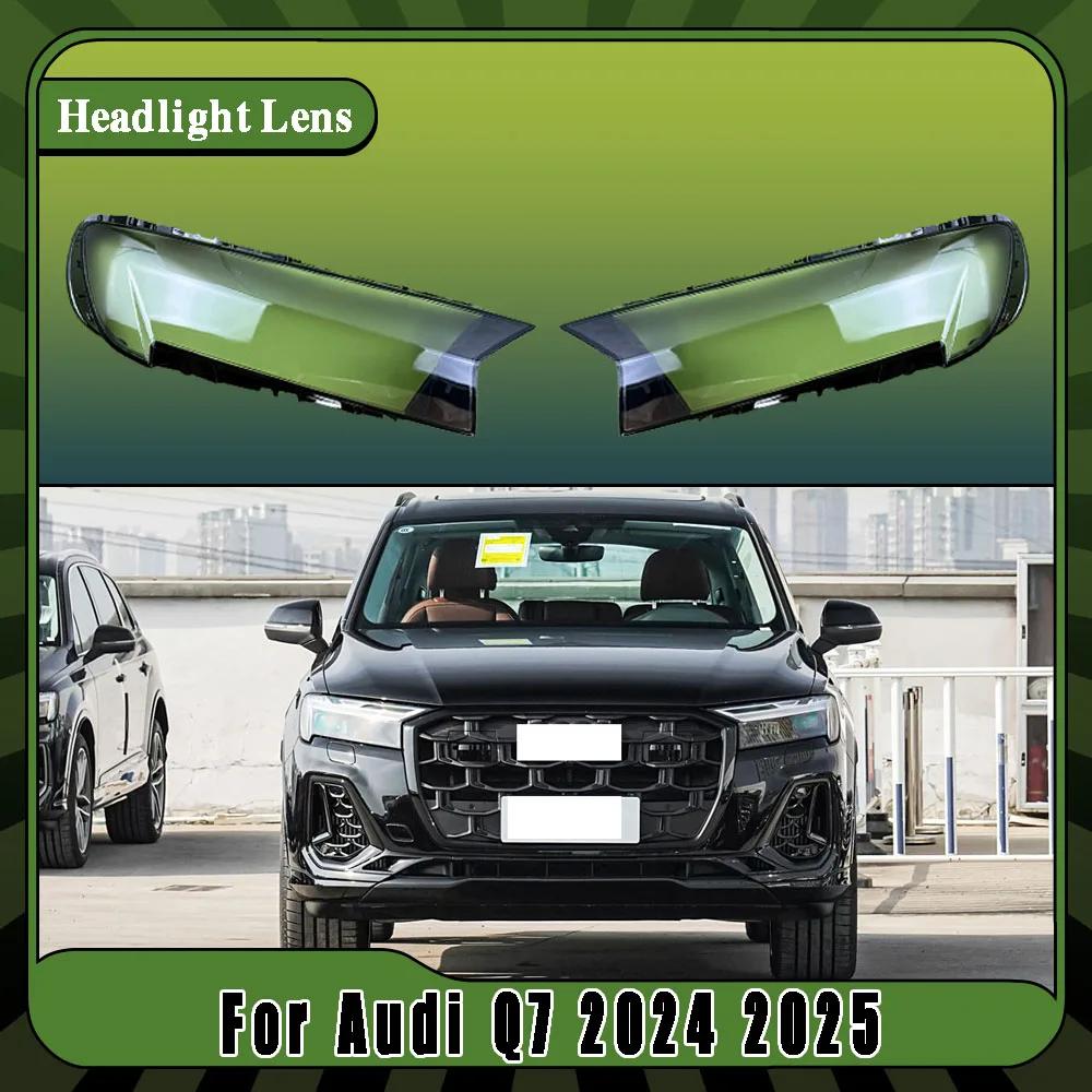 

For Audi Q7 2024 2025 Car Front Headlight Shell Transparent Lampshdade Plexiglass Headlamp Cover Replace Original Shade Lens