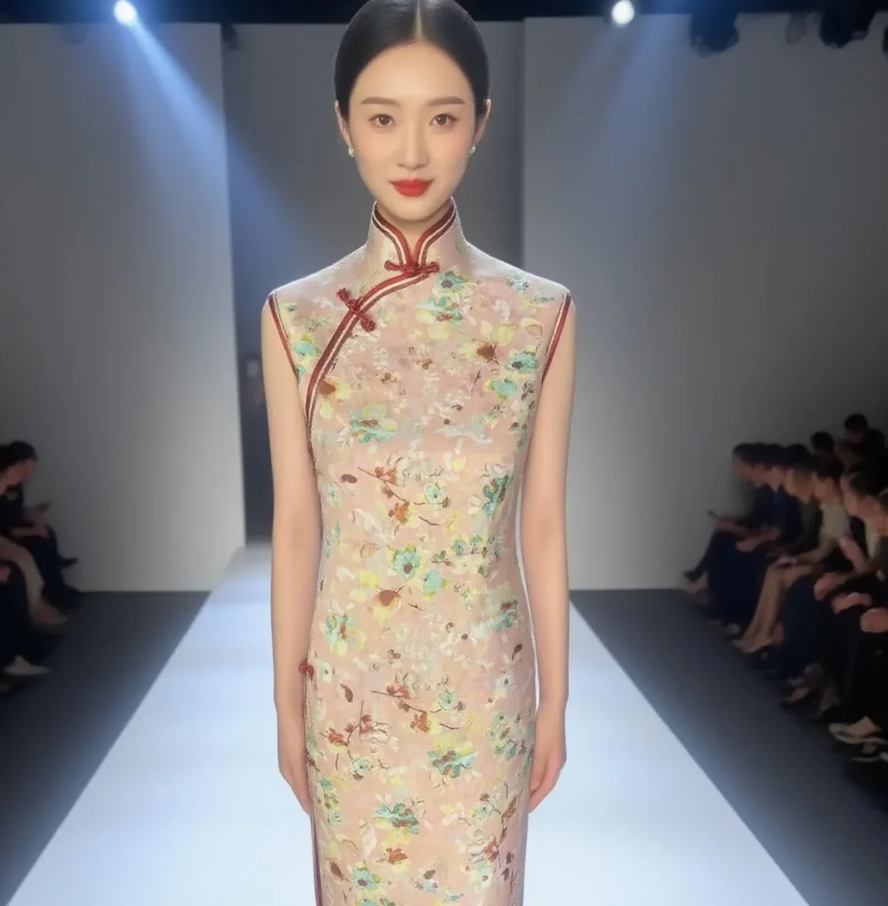 

Natural Pure Ramie Fabric, High Quality Digital Print with New Retro Vintage Design for Women's Flowy Summer Dress and Sewing