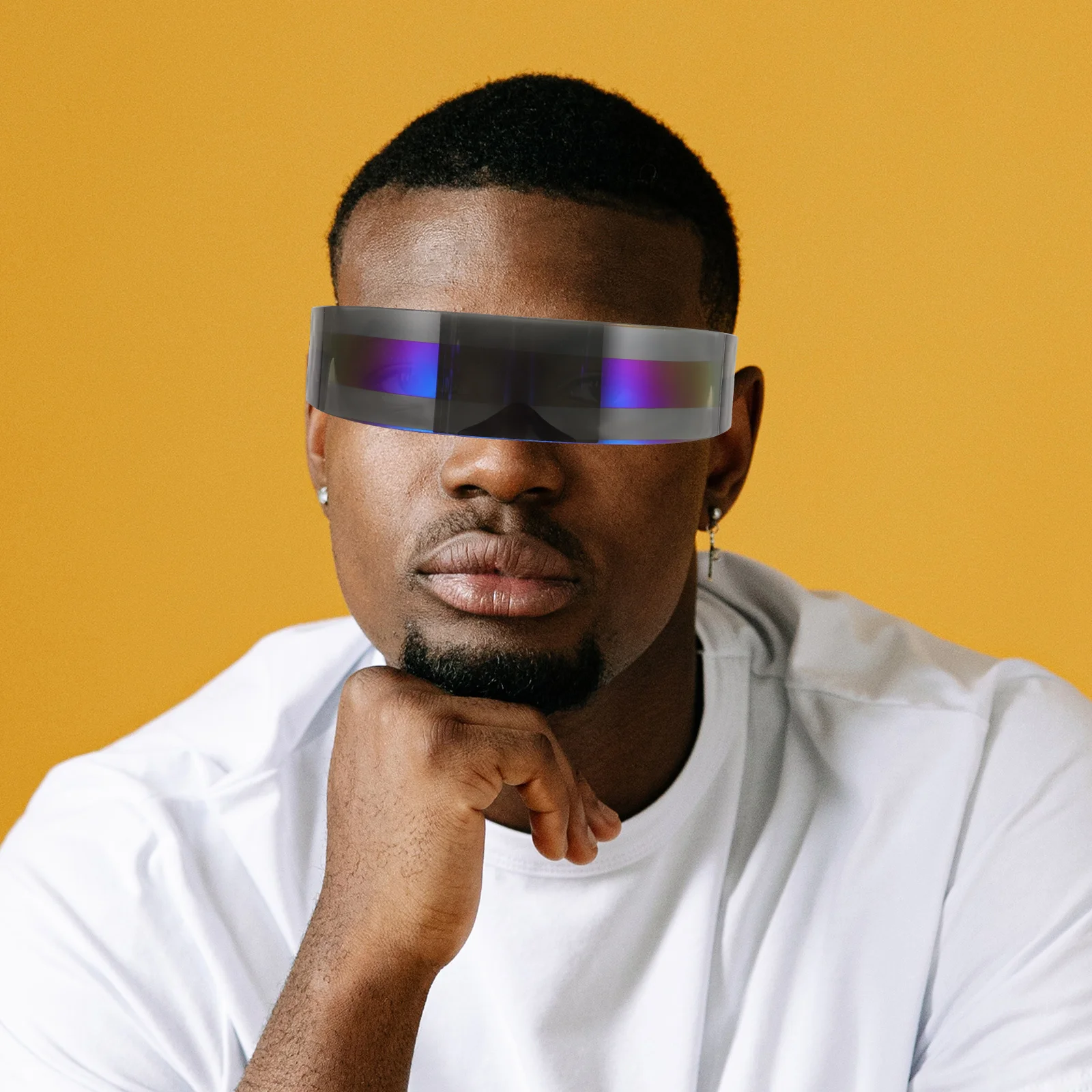 Lunettes de soleil légères et durables en plastique, 2 pièces, accessoire de mode pour Festivals, séance photo translucide