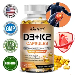 Vitamin D3 + K2, D and K Vitamins To Promote Calcium Absorption and Support A Healthy Cardiovascular System and Arteries