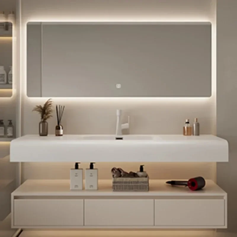 Mirror Bathroom Cabinet Modern Jewelry Space Saving With Sink Storage Narrow Simple Makeup Toilet Shelves Cabinet Home Furniture