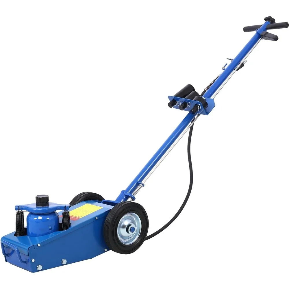 22 Ton Heavy Duty Hydraulic Floor Jack with Air Operated Axle 4 Extension Saddle Set & Built in Wheels Robust Metal