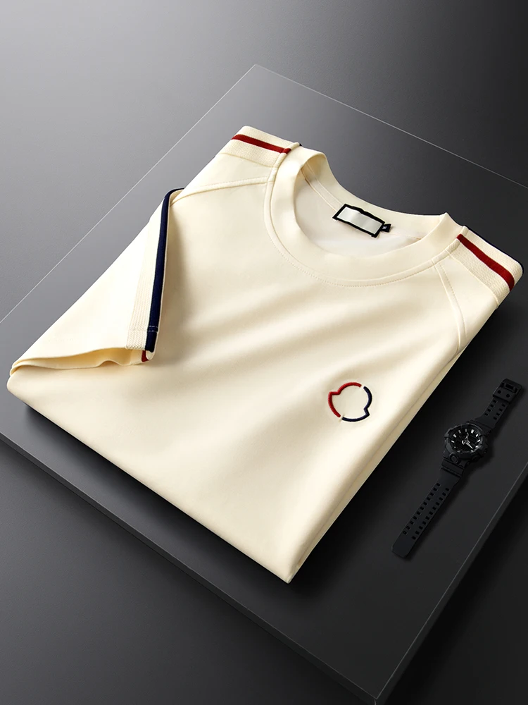 

Футболка ort Sve для мужчин, повседневная, спортивная, легкая, с круглым вырезом, с боковыми полосками, модная и универсальная.