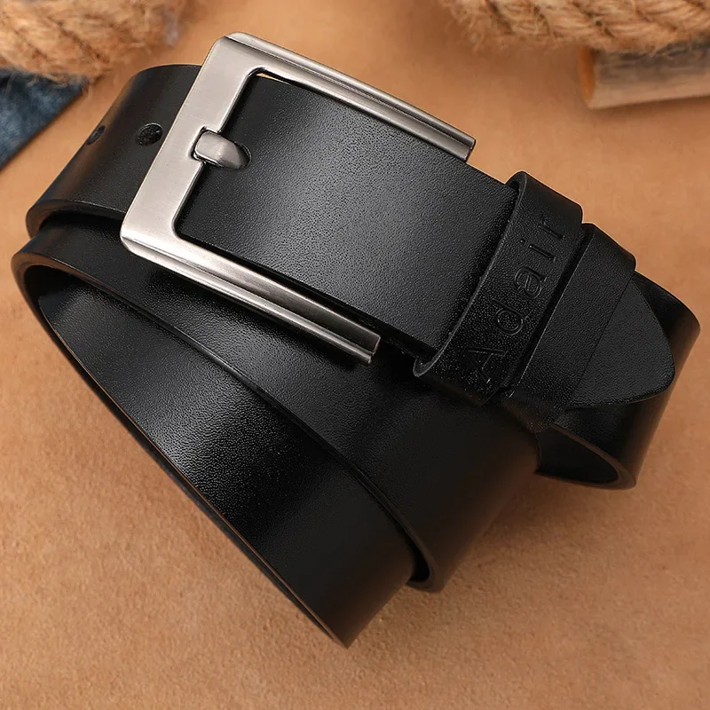 أحزمة جلدية للرجال حزام أسود عتيق مصمم حزام رجل غير رسمي بنطلون حزام حزام خصر عالي الجودة AHQ2107 #2