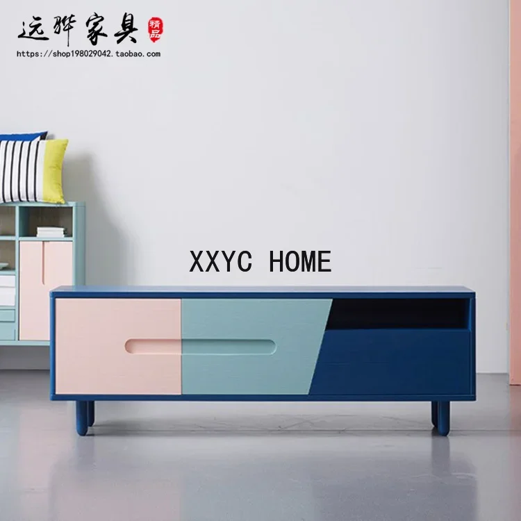 Nordic ตู้ทีวีห้องนั่งเล่น Locker Creative แฟชั่นการจับคู่สีห้องพัก