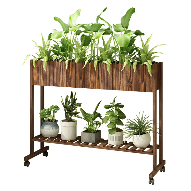 

Multi-Tiered Plant Stand Indoor/Outdoor Resistant Cedar Shelving Unit for Balcony Herb Garden Living Room Decor Plant Storage