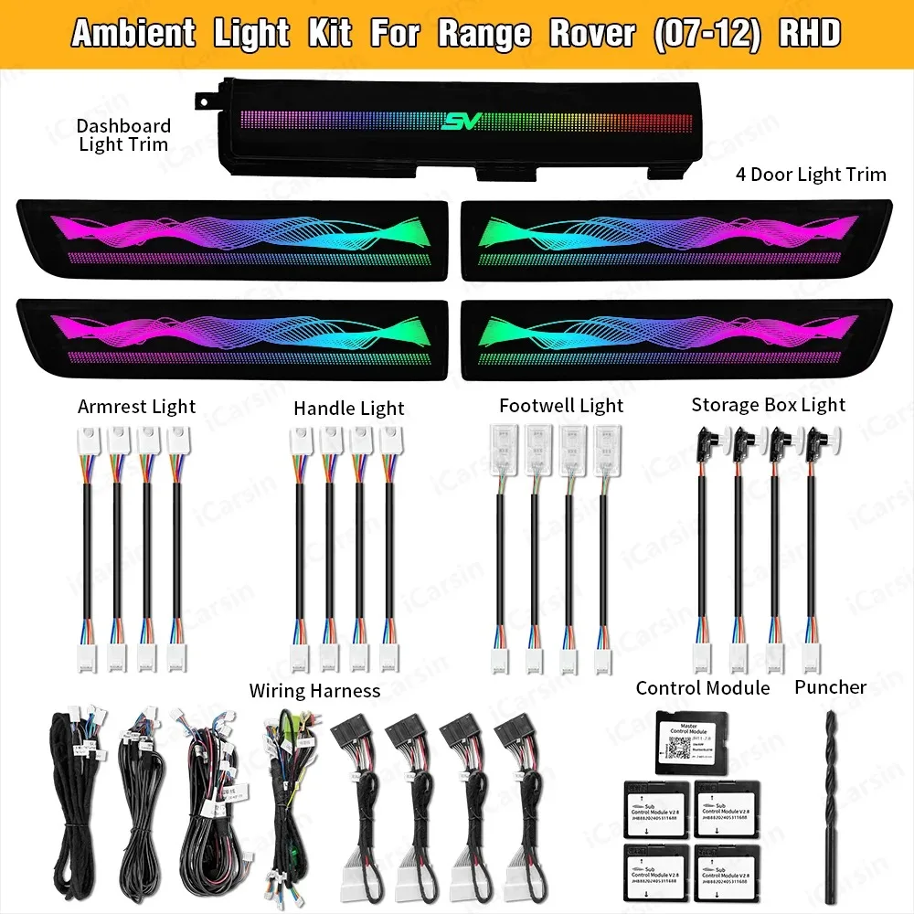 

Обновленное светодиодное освещение салона автомобиля Symphony для Land Rover Range Rover 2007-2012, декоративные аксессуары RHD