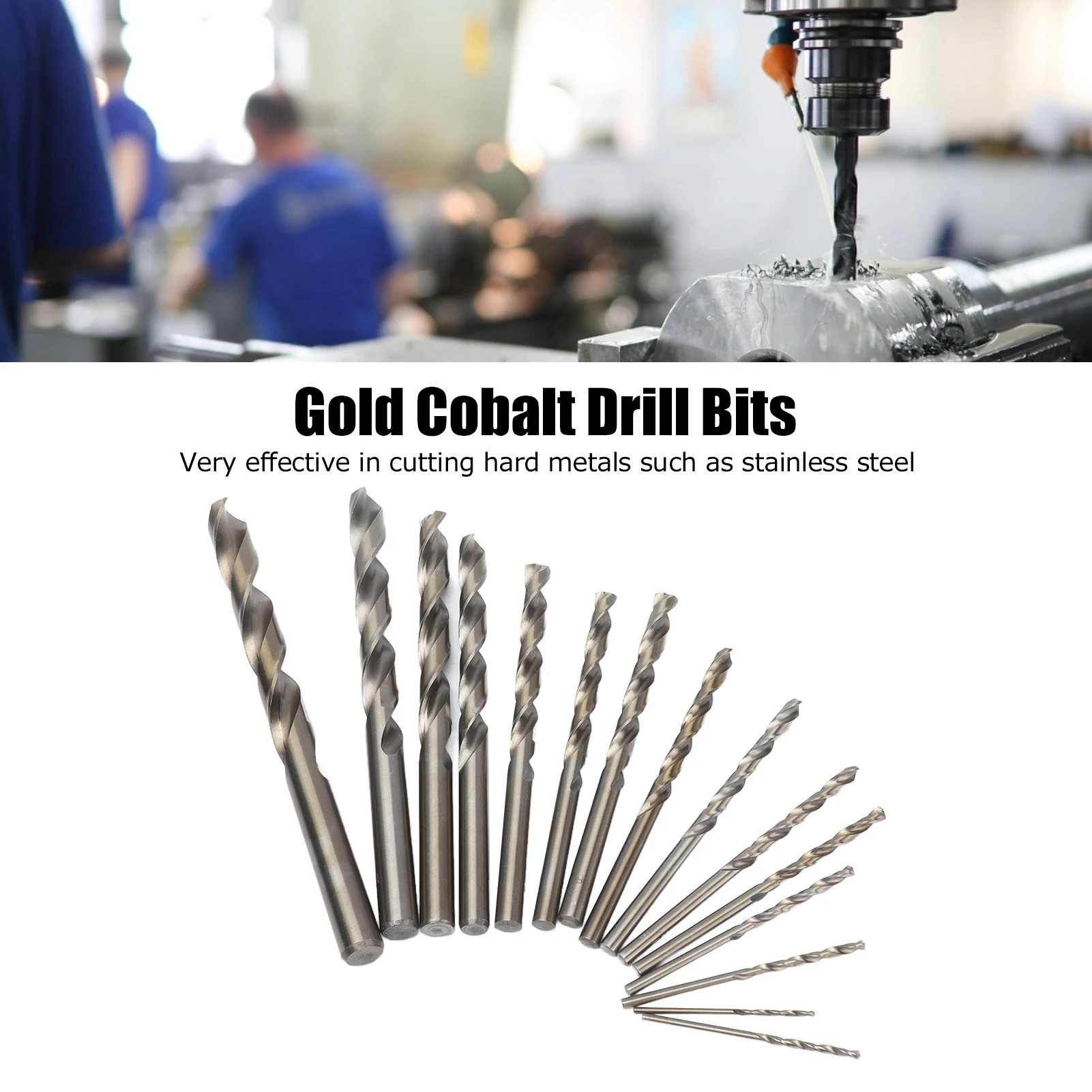 

Twist Drill Bit 135° Oxidized Gold Cobalt Drills Bits Set for Cutting Hard Metals Gold Cobalt Drill Bits Twist Drill Bit