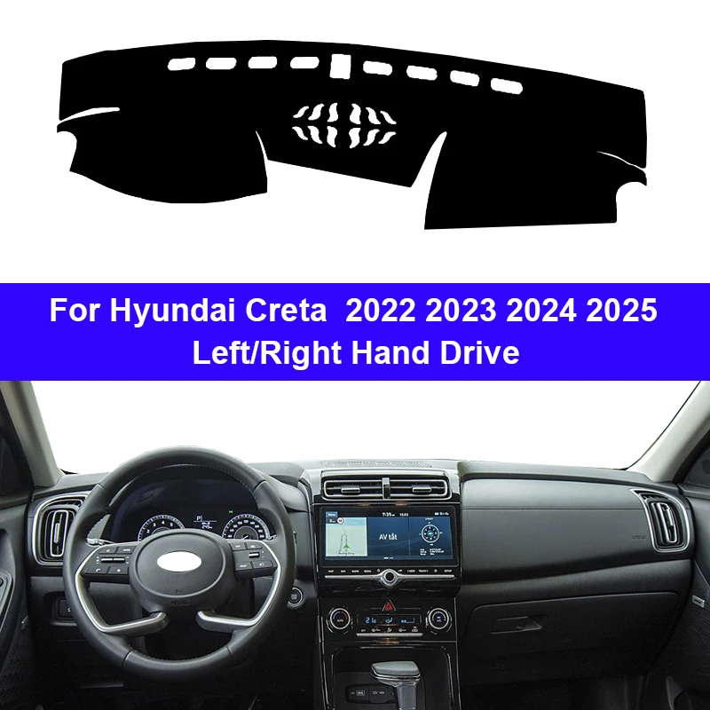Pokrowiec na deskę rozdzielczą DashMat do Hyundai Creta 2022 2023 2024 2025 Unikaj akcesoriów do podkładek świetlnych Etui anty-UV Akcesoria do dywanów