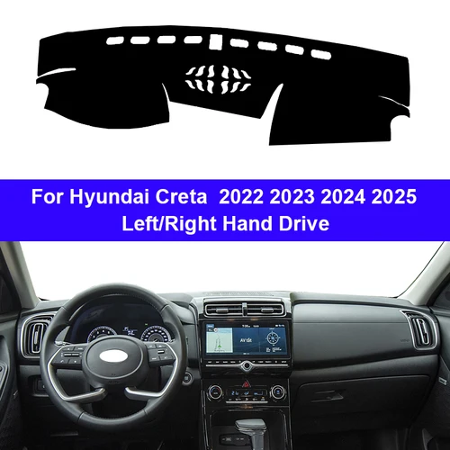 Cubierta para salpicadero de coche, alfombrilla para Hyundai Creta 2022 2023 2024 2025, accesorios para evitar almohadillas de luz, funda Anti-UV, accesorios para alfombras