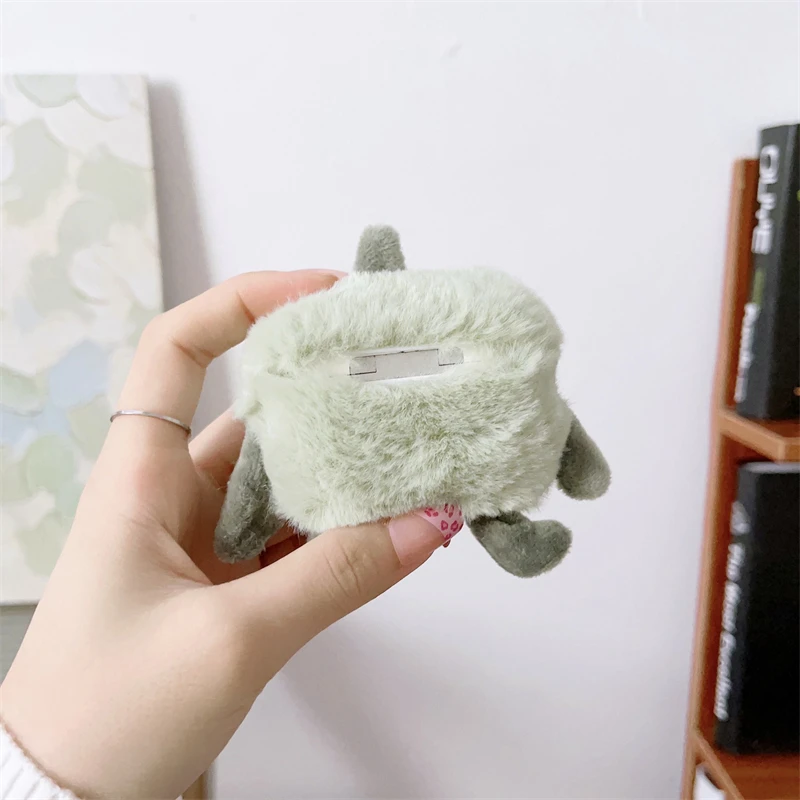 Cute Cartoon Fur Earphone Case for Airpods Pro 3 2 1 Air Pods Pro2 2nd 3rd Generation Funny Fluffy Plush Warm Women Girls Cover view 3