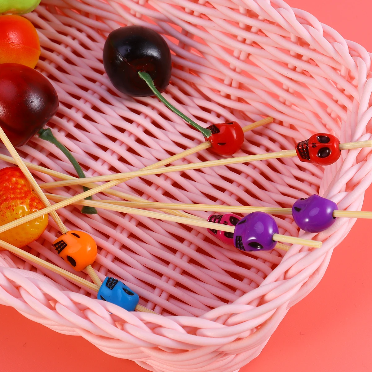 

100 Pcs Bamboo Fruit Picks Elegant Handmade Cocktail Sticks for Bar KTV Home Clubs Wedding Decor Party Supplies