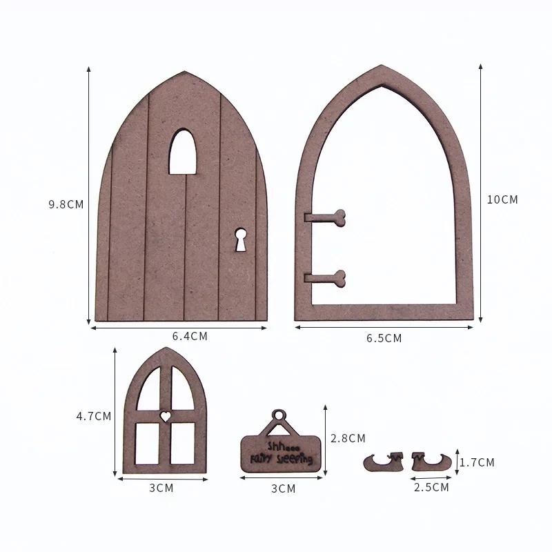 Porta Fariy in legno Porta fiabe in legno, accessori per scene in miniatura per casa delle bambole, oggetti di scena