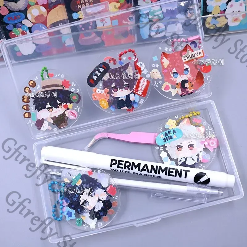 Bungo Stray Dogs Nakajima Atsushi Dazai Osamu Nakahara Chuya Sticker Decals Cosplay Handbook Decor Stickers Ornaments Gift