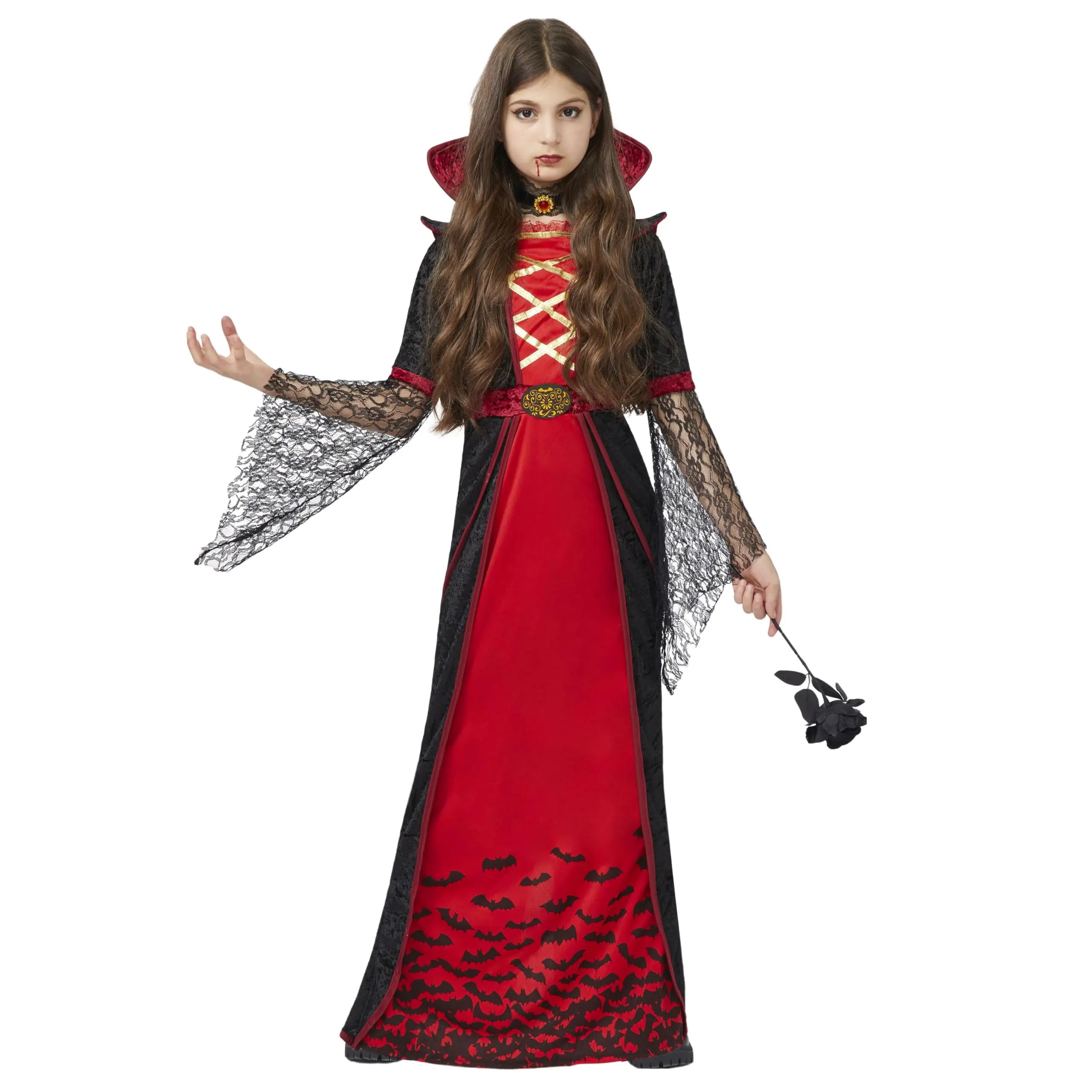 Spooktacular Creations Royal Vampire Costume for Girls, Deluxe Set Halloween Gothic Victorian Vampiress Queen Costume