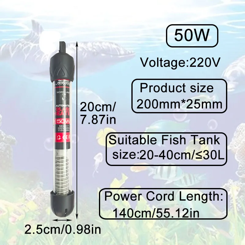 Aquarium Tauch Heizung Aquarium Wasser Heizstab Konstantem Thermostat Temperaturregelung 220 V 25 W/50 W/100 W/200 W/300 W