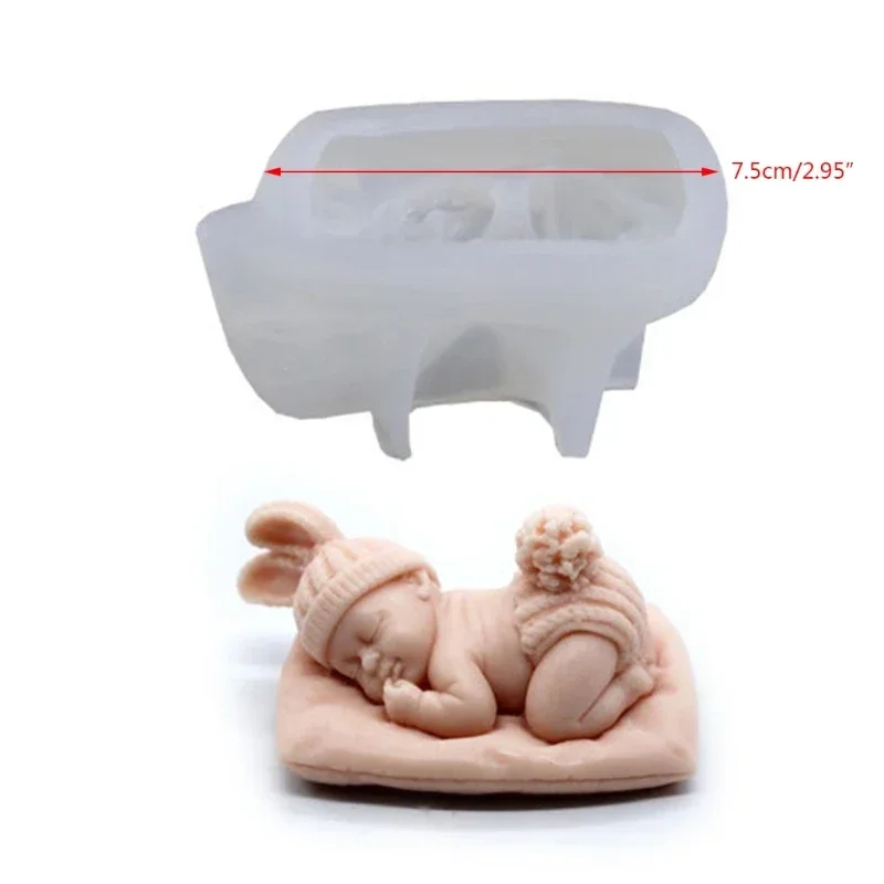 3D Sleeping Baby Silicone Chocolate Candy Fondant Mold Handmade Soap Candle Mold Baby Shower Party Cake Topper Decoration Tools