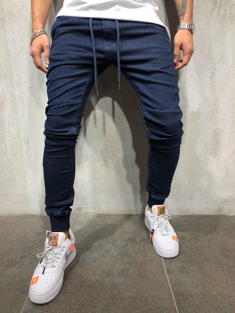 Herren Hosen Spitze-up Einfache Design Jeans Beiläufige Dünne Hose Männlichen Plus Größe Bleistift Denim Dünne Für Männer