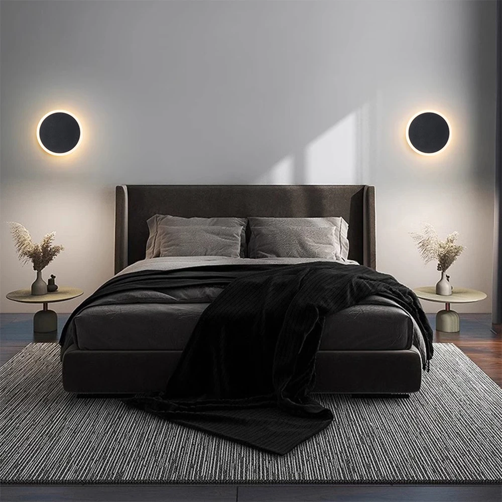 

Wall Lamp LED Simple Round Balcony Entrance TV Background Wall Lamp Bedroom Bedside Wall Lamp Decoration Modern