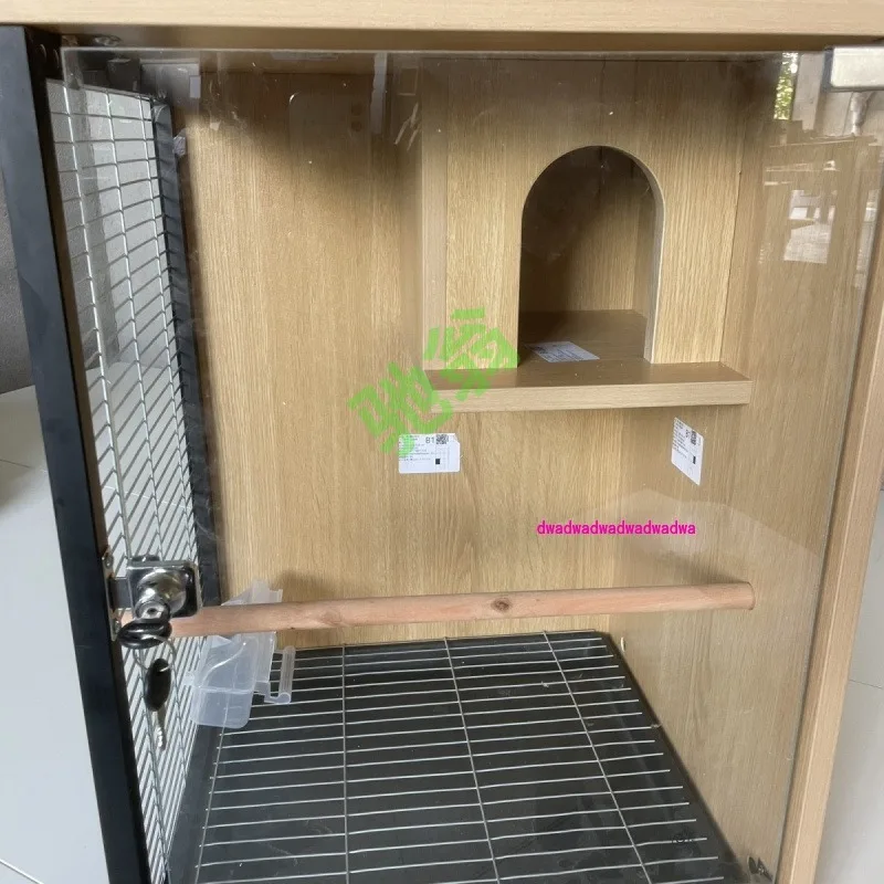 Luxury Solid Wood Breathable Bird Cage Large Medium and Small Parrot Cage Tiger Skin Xuanfeng Peony Little Sun Monk