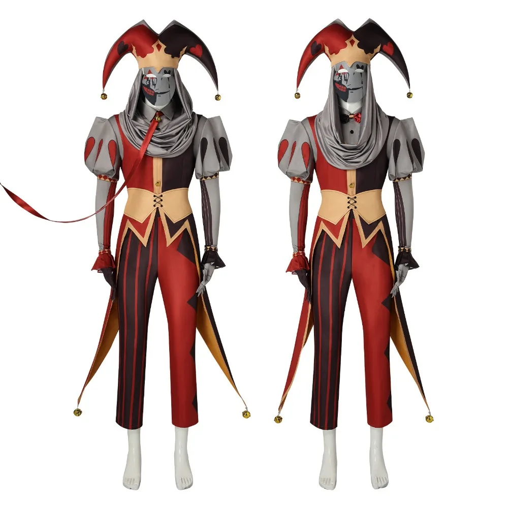 Kingdom of Marionettes Jestyn Cosplay Costume Jester Outfit Mask Accessories Puppet‑Themed Role‑Play Suit for Halloween Party