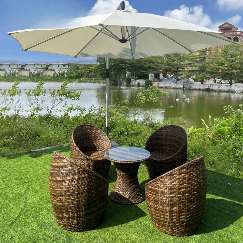 

Outdoor rooftop terrace rattan chair three-piece outdoor courtyard rattan table and chair garden open-air small coffee table cha