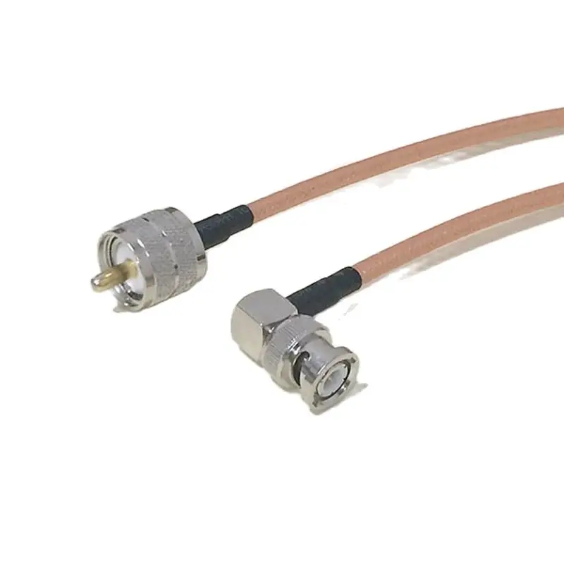 

High-Quality Low-Attenuation UHF Male PL259 Switch BNC Right Angle Plug Pigtail Cable RG142 50CM 20" /100CM Adapter