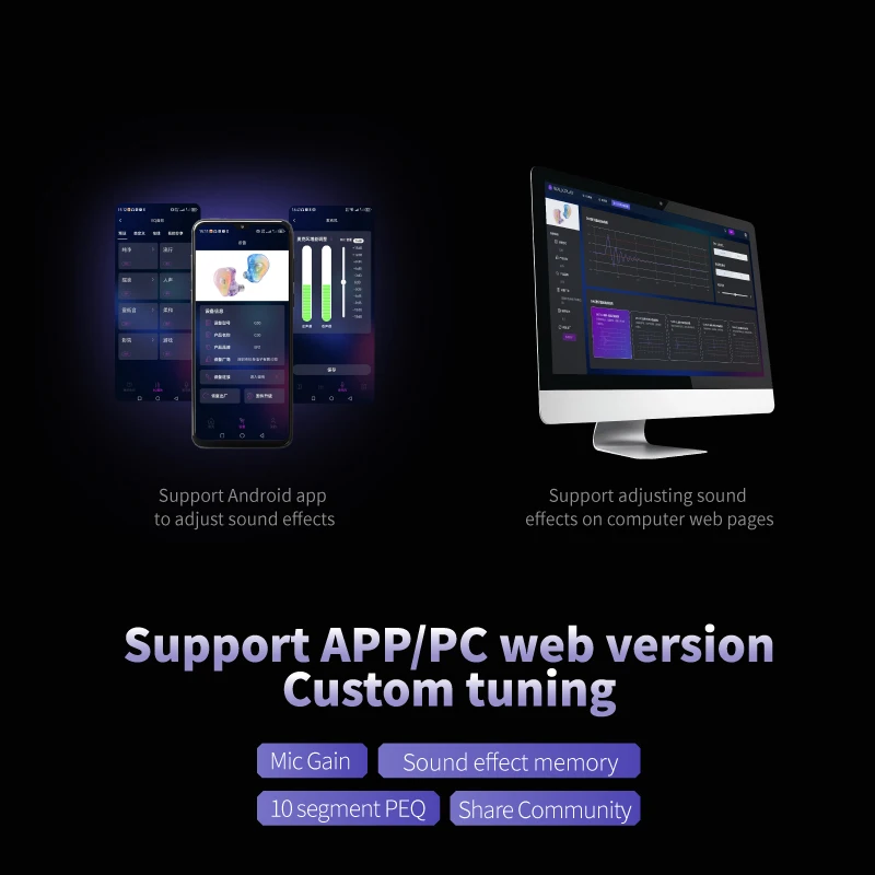 سماعات أذن سلكية EPZ G30 HIFI Music IEM سماعات أذن داخلية سماعات ألعاب  Type-C 1.7 مم/3.5 مم ENC إلغاء الضوضاء ضبط مخصص
