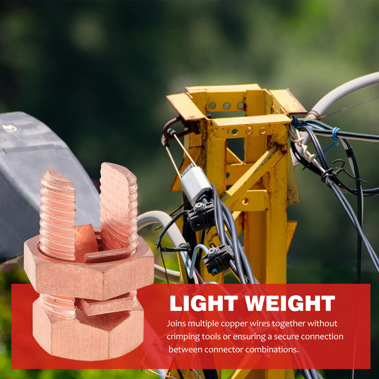 

Ground Wire Connector Split Bolt Copper Conductor Bonding Grounding Tool Accessory for Cable Antenna Satellite Dish