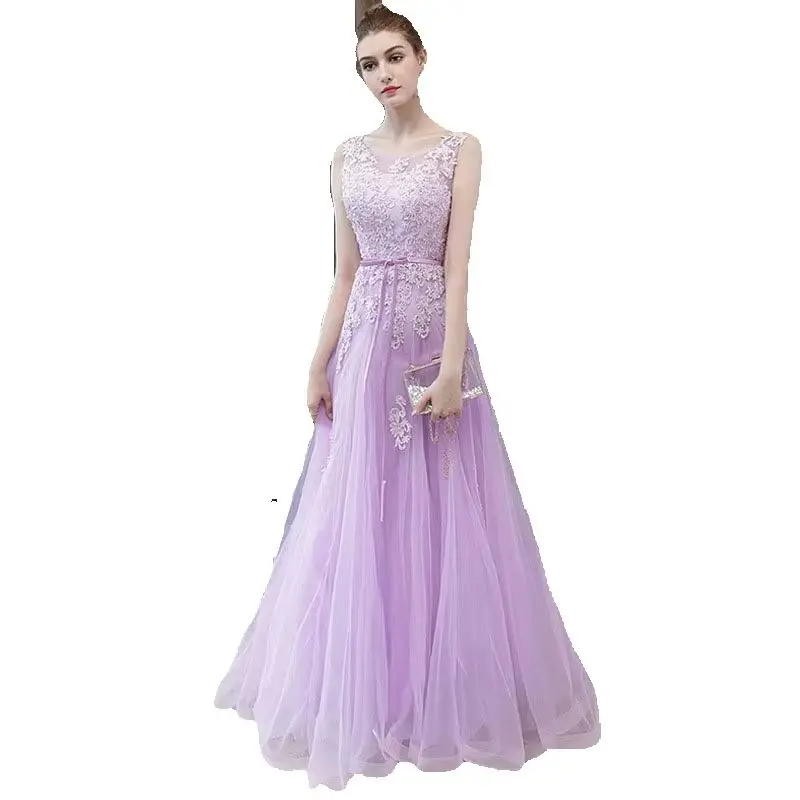 J140 Customized Prom Dress Tulle Mesh Net Evening Gowns Apliques Birthday Floor Length Wedding Guest Dress