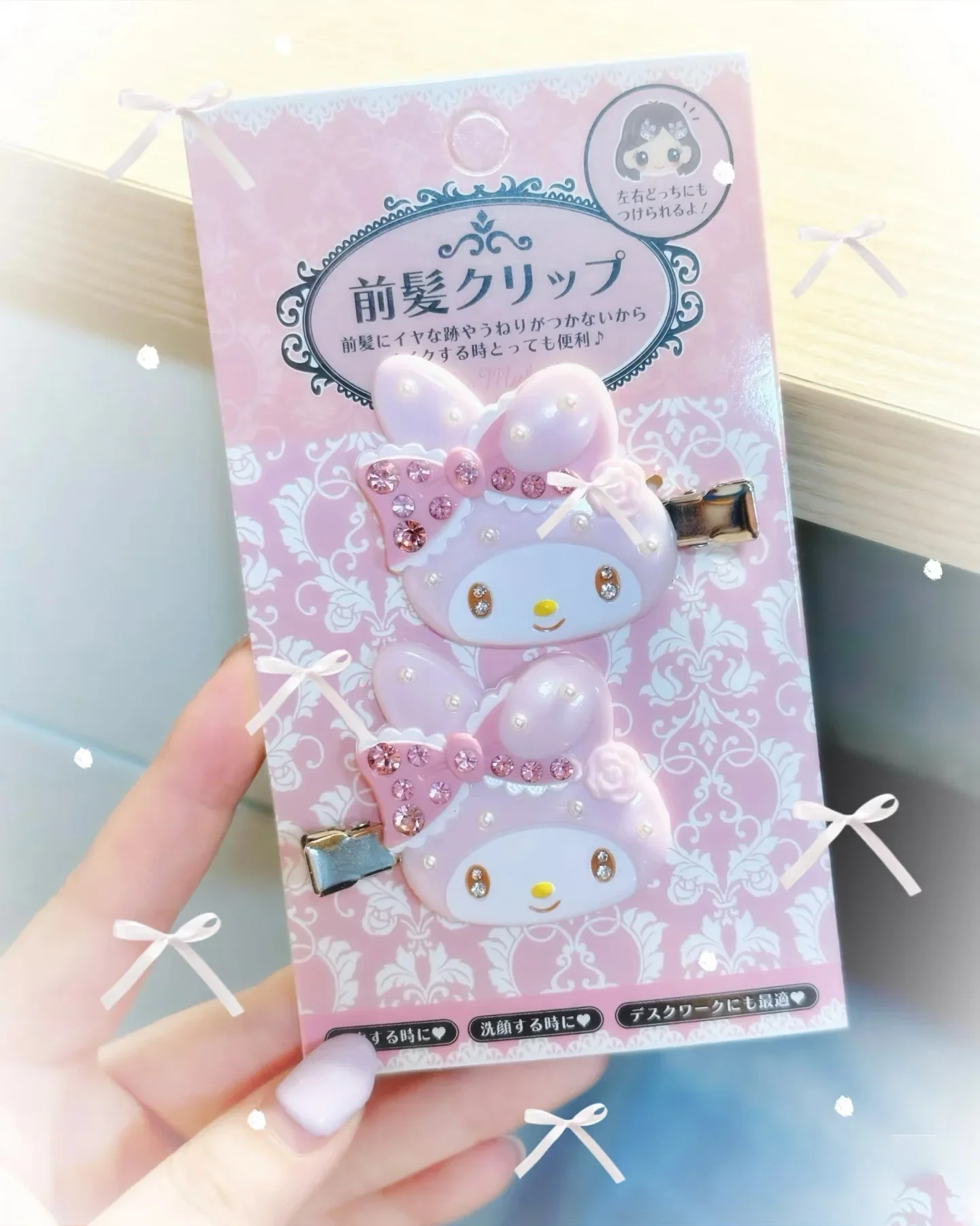 

My Melody Kuromi Hair Clips Set Non Slip Gentle On Hair Anime Style Bangs Clips for Girls Cute Accessories