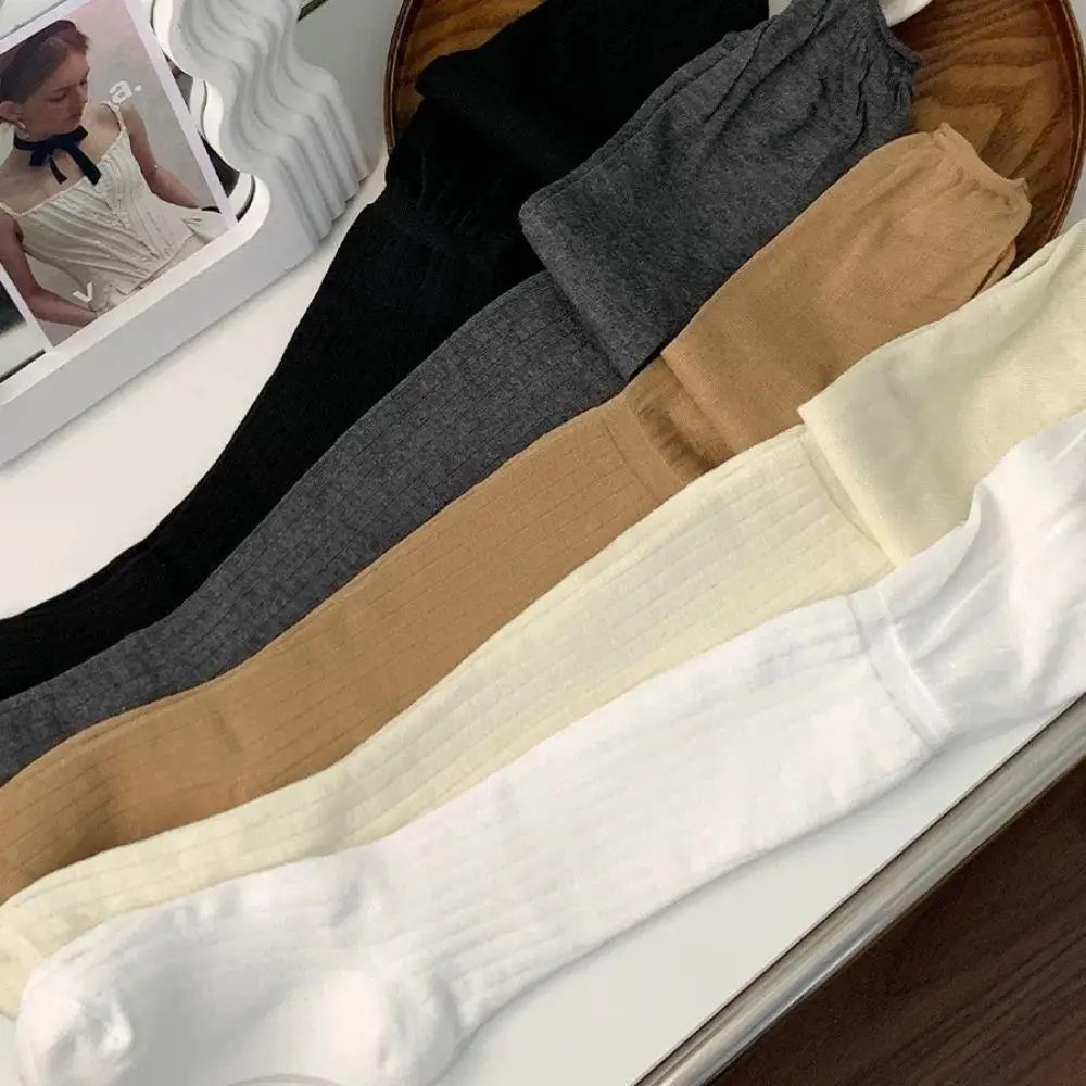 1/2Pairs Women's Stockings Winter Preppy Style Knee High Socks Female Soft Cotton Knitted Stocking JK Solid Color Long Socks - Image 5
