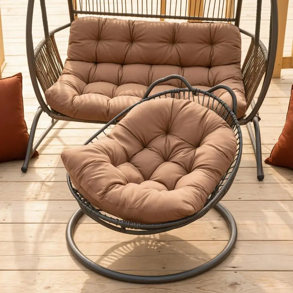 Non Slip Swing Seat Mat Waterproof Hanging Basket Pad Egg Chair Cushion with Back Support Waterproof Hanging Swing for Outdoor