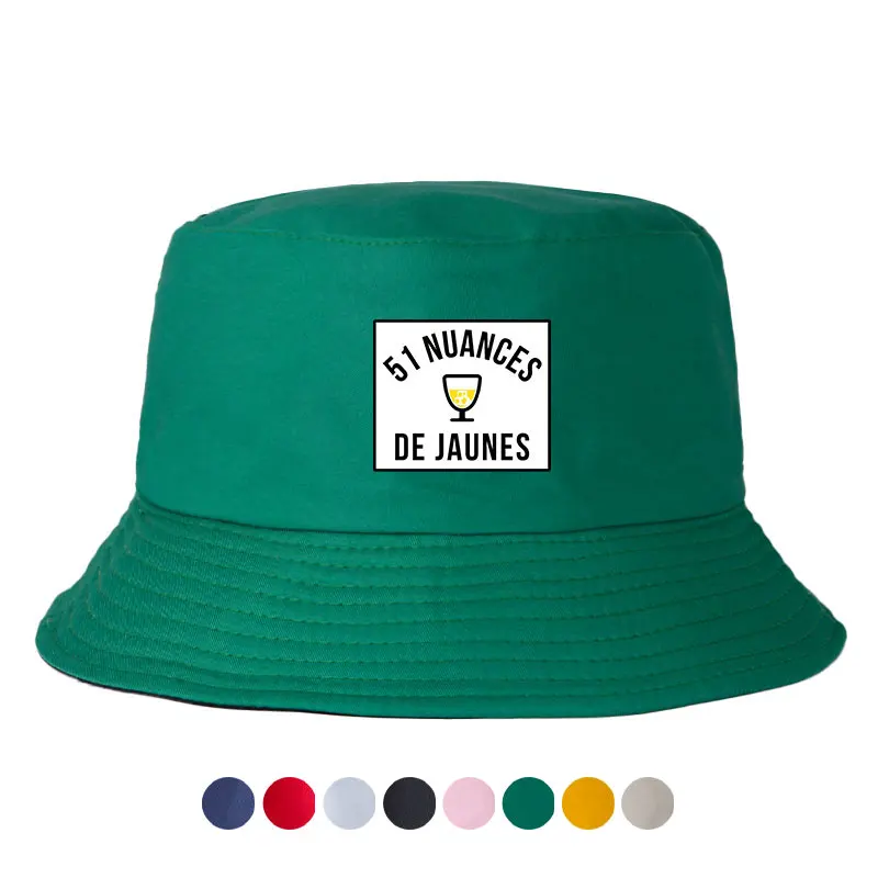 Classic Reversible Bucket Hat Adult 51 Nuances De Jaunes Fisherman Cap Woman Man Sun Beach Bob Girl Boy Summer Visor Panama Hat