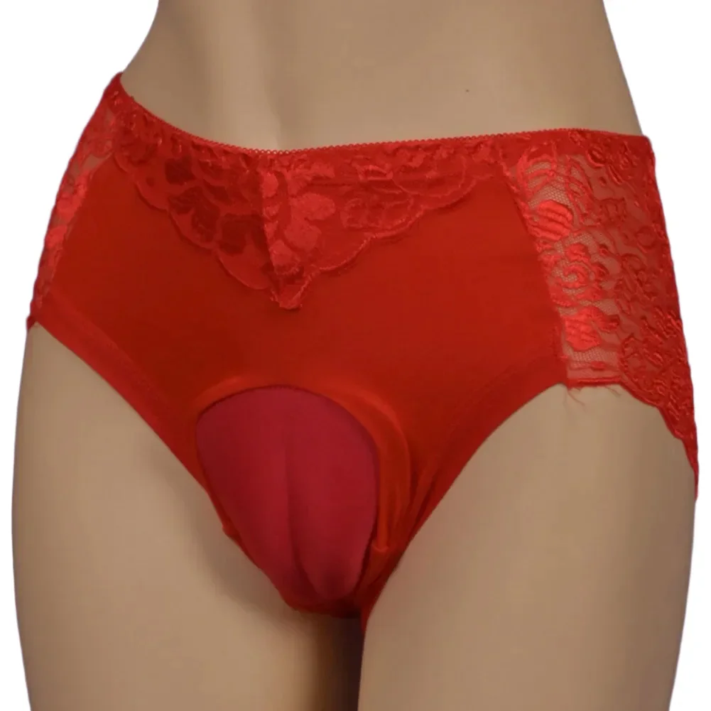 

Mens Sexy Underwear Lace Shapping Panties False Vaginal Crossdresser Men's Triangular Panties Transparent Brief Underpants Men