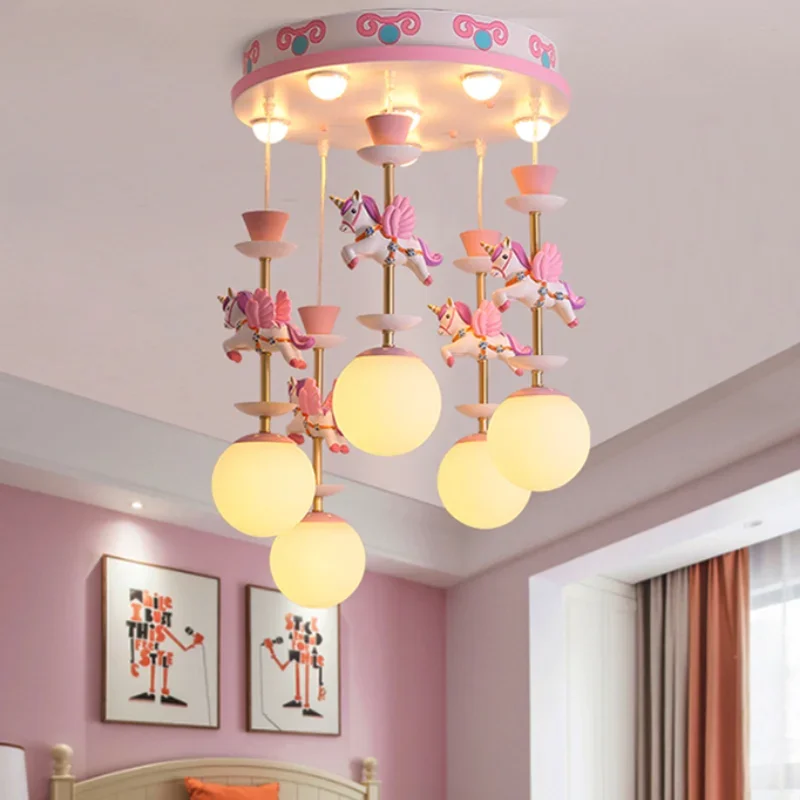 

Nordic Cloud Fantasy Children's Carousel Ceiling Light Modern Creative LED Children's Room Cartoon Decorative Light