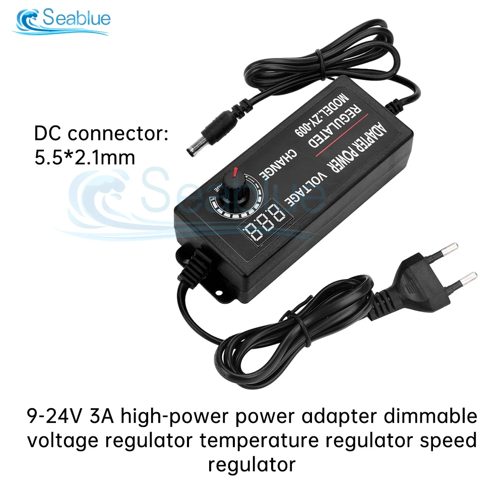 Adjustable AC To DC Power Supply 3V 5V 6V 9V 12V 15V 18V 24V 3A 5A Power Supply Universal 8 Pin DC 48W 60W 72W Adapter