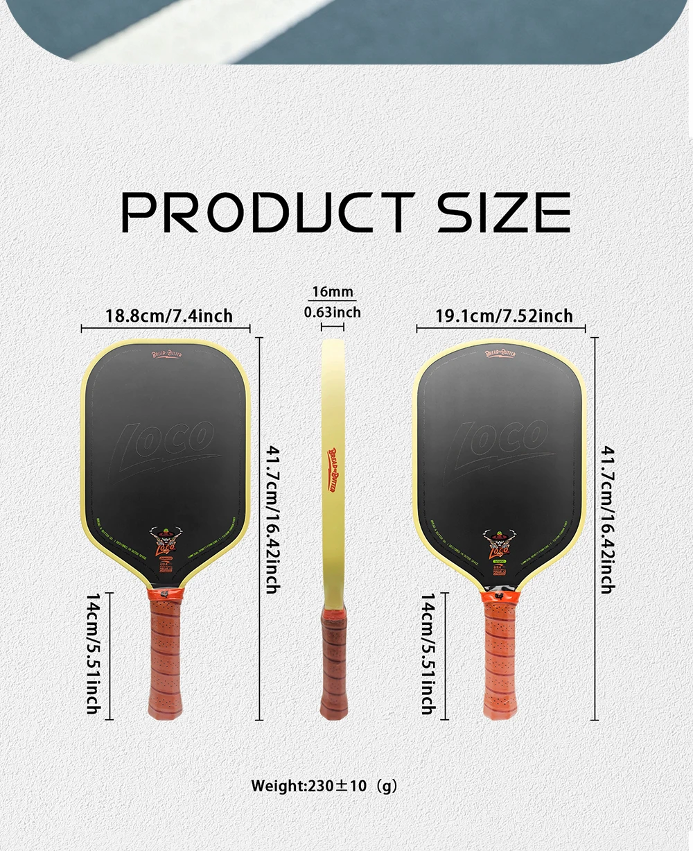 16mm Verlängertes Pickleball-Schläger T700 Carbonfaser-Oberfläche Doppelte Schaumkern-Dichte Leichter Kontrollschläger für Training – Detail 10
