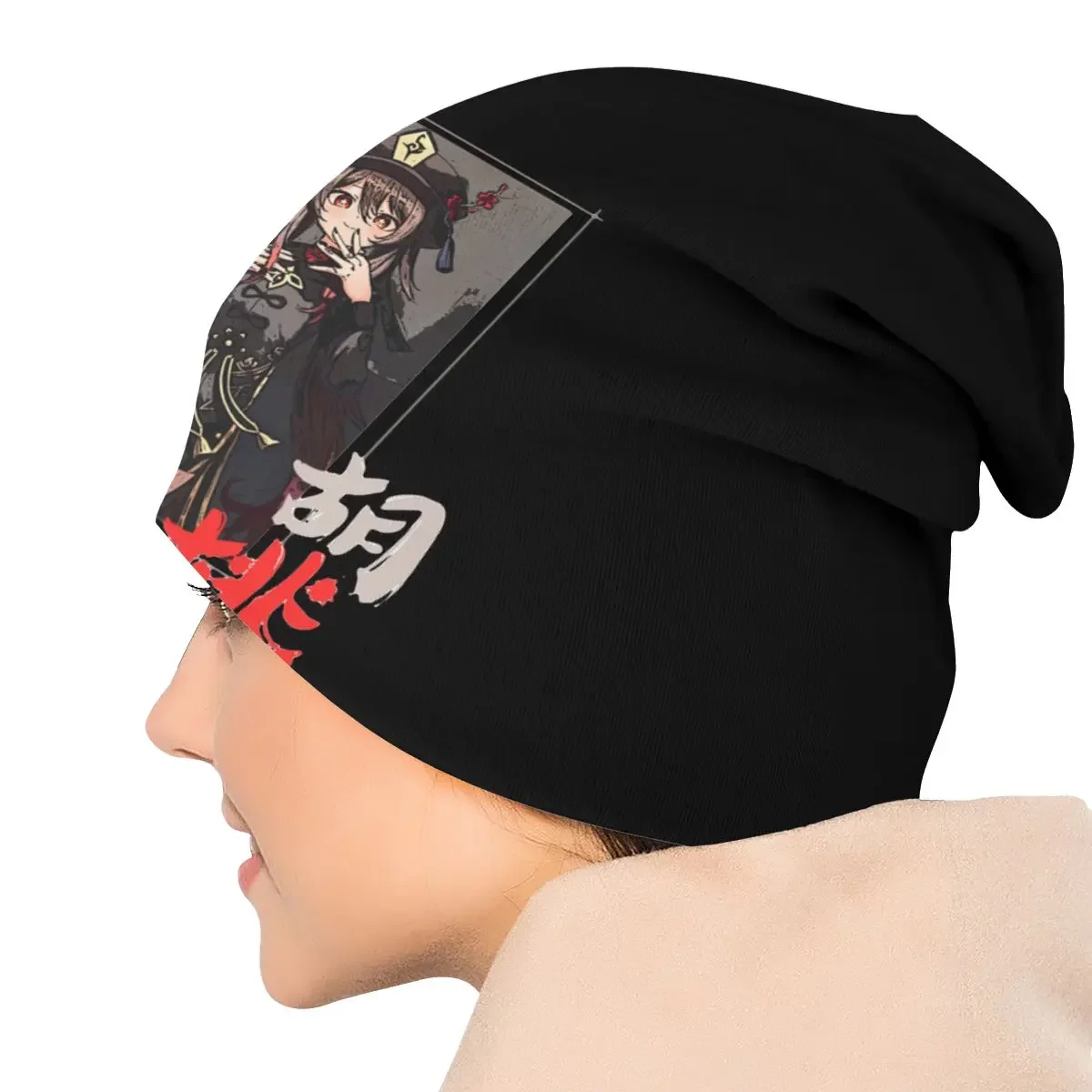 Hu Tao Genshin Impact Skullies Beanies Anime Game Hat Casual Outdoor Unisex Caps Summer Warm Multifunction Bonnet Knitting Hats image 5