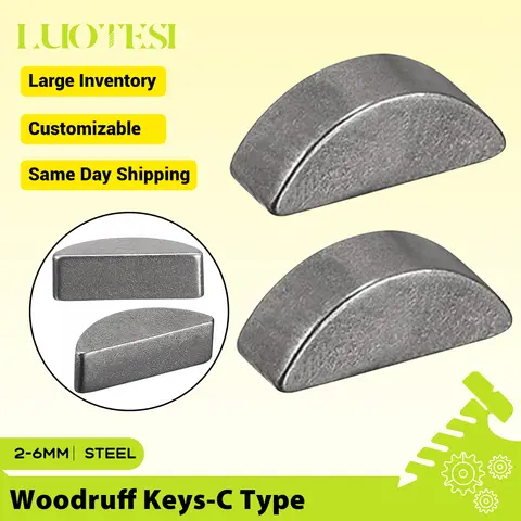 Woodruff Key-C Type Carbon Steel M2 M2.5 M3 M4 M5 M6 M8 M10 Metal Flat Semi-circular Half-Moon Bond Key for Automotive Repair