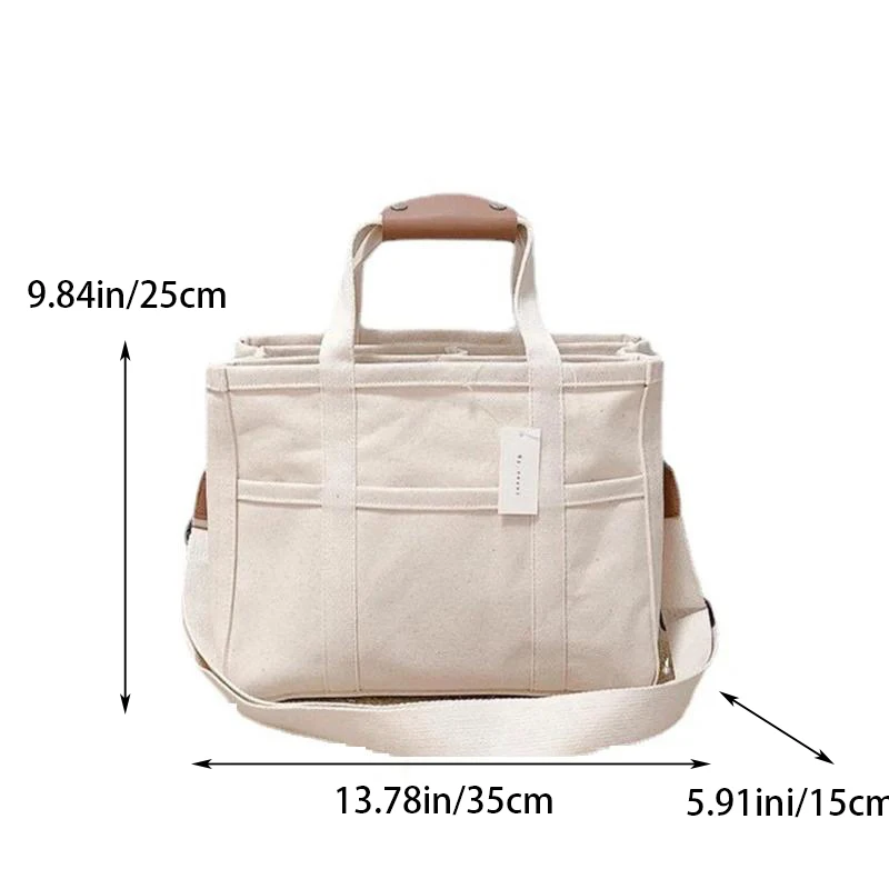 Women\'s Shoulder Bag Canvas Large Capacity Multi Tote Handbag Layer Function Crossbody Bag Women\'s Handbag Shopping