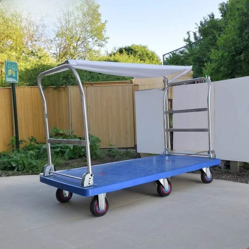 

Очень большая ручная тележка Thiened, портативная тележка с бесшумными колесами, складная конструкция для грузовых транспорта и потоков...