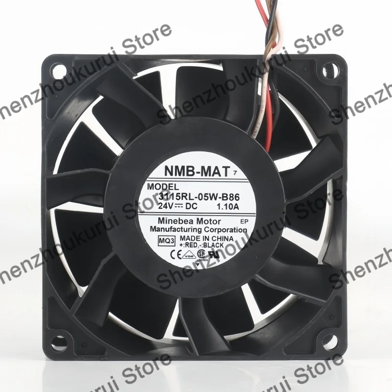 

8CM Original NMB DC 24V 1.10A AC EC 8038 double ball bearing inverter four-wire 80X80X38MM 3115RL-05W-B86 cooling fan