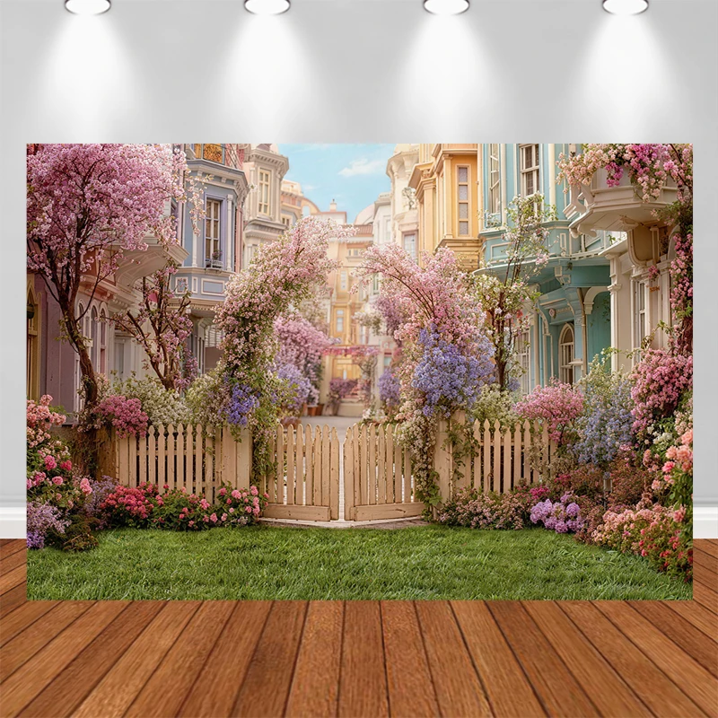 

LS Photography Background Spring Oil Painting Floral Garden Kids Birthday Cake Smash Portrait Decor Backdrop Photo Studio