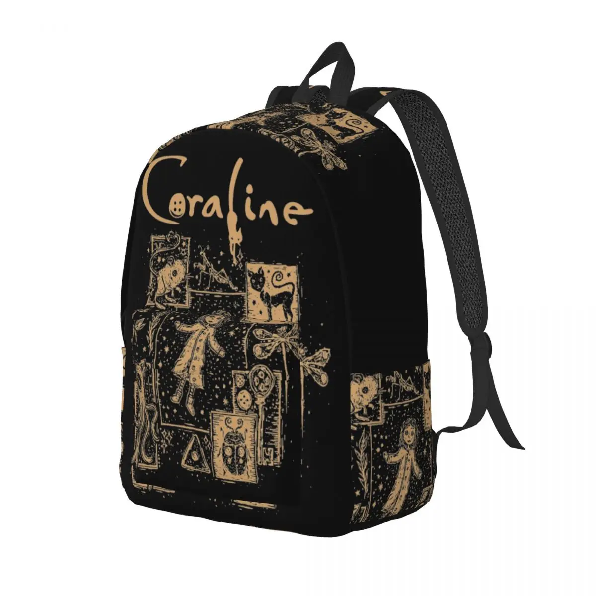 Kopie Von Coralines Cat Doll Backpack for Men Women Student Hiking Travel Daypack Horror Movie Laptop Computer Canvas Bags