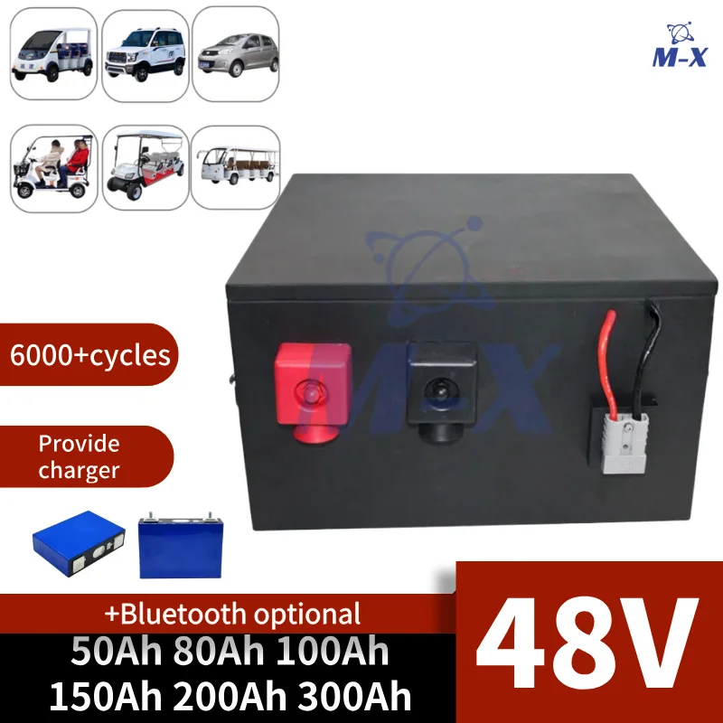 

48V 50Ah 80Ah 100Ah 150Ah 200Ah 300Ah Lithium Lifepo4 Battery for 3KW 5KW 8KW 10KW Lawn mower Backup Power Hybrid Car RV