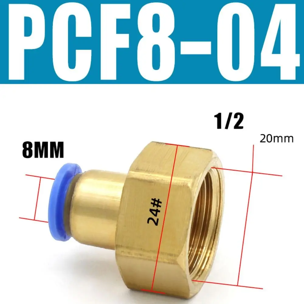 1/2 Inch BSP PCF Air Pipe Fitting 6 8 10 12mm Pipeline Hose Tube Pneumatic Connector Quick Joint Straight Air Fitting