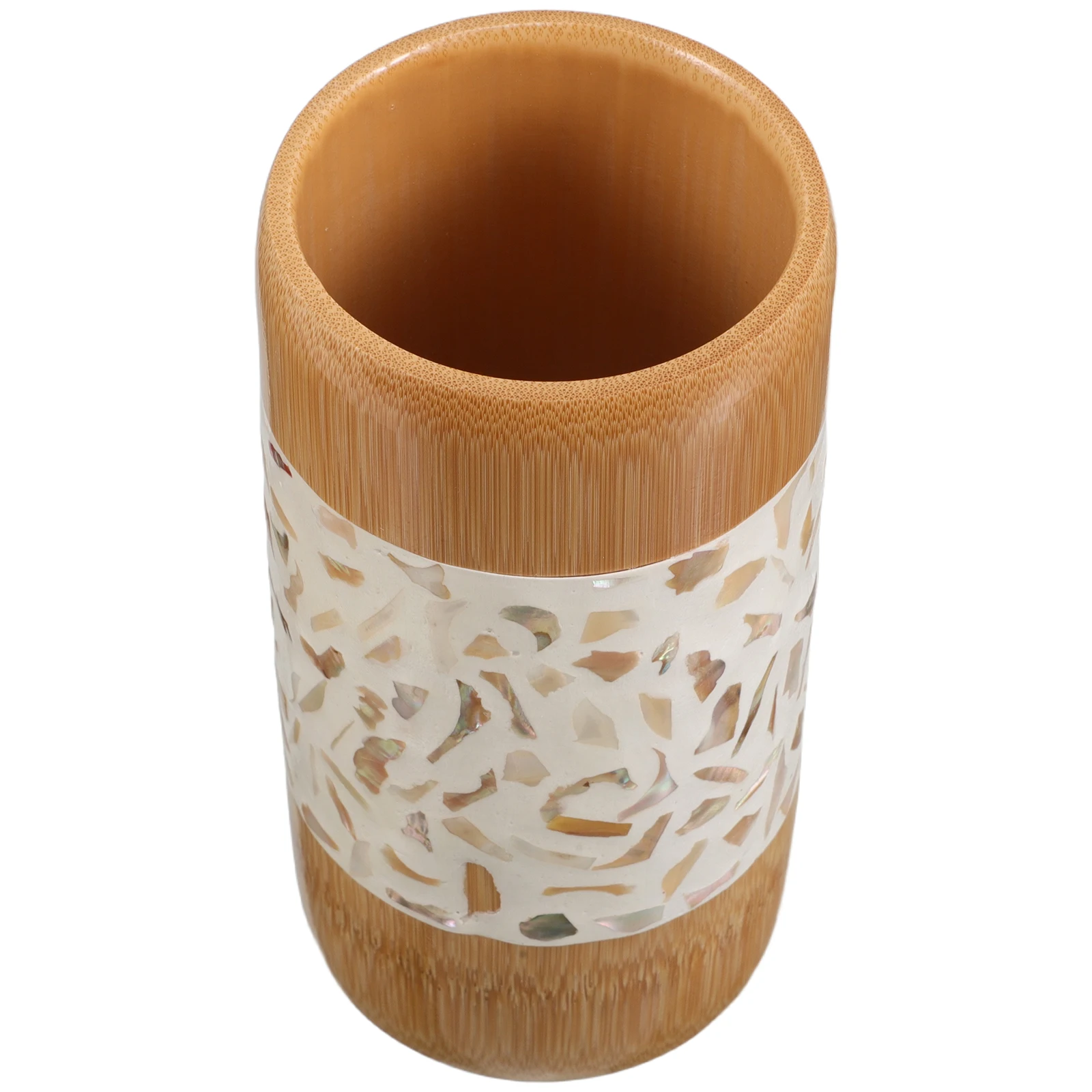 

Pen Holder Creative Decorative Container Bamboo Paint Brush Stand Desk Organizers