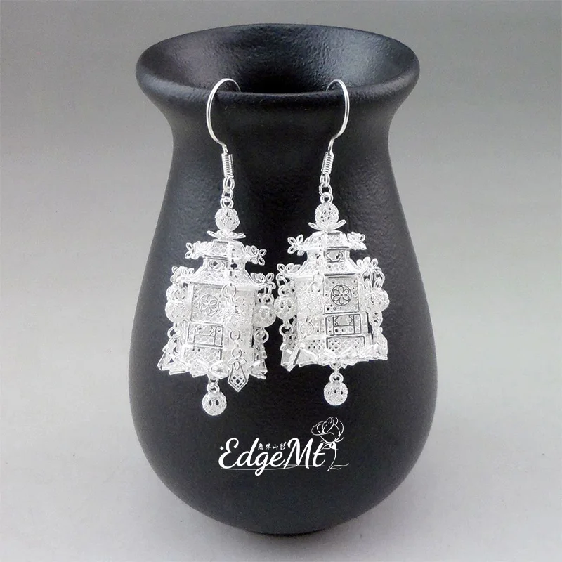 Oriental Charm Hides Between Ears | Handmade Geometric Pavilion Earrings, Exclusive Personality Accessories For Women